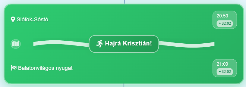 Aktív szakasz kártya